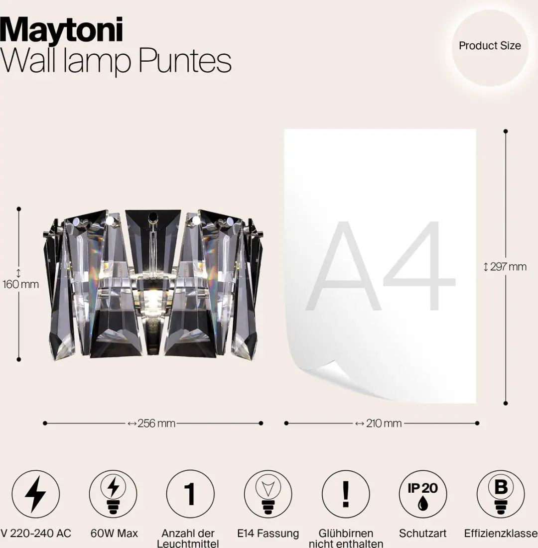 Maytoni Wandlamp Puntes - Chroom