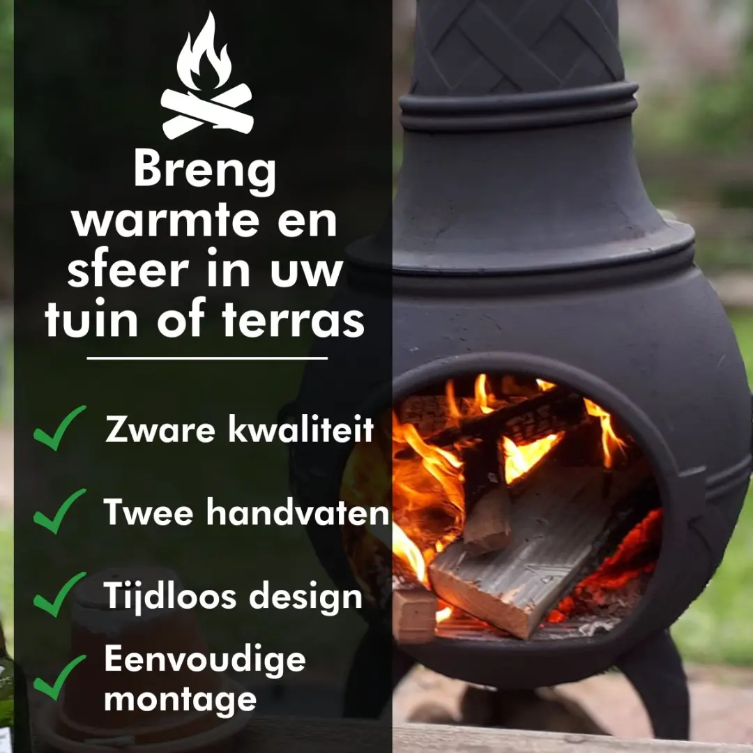 Esschert Design Tuinhaard XL Antiek Gietijzer - Zwart