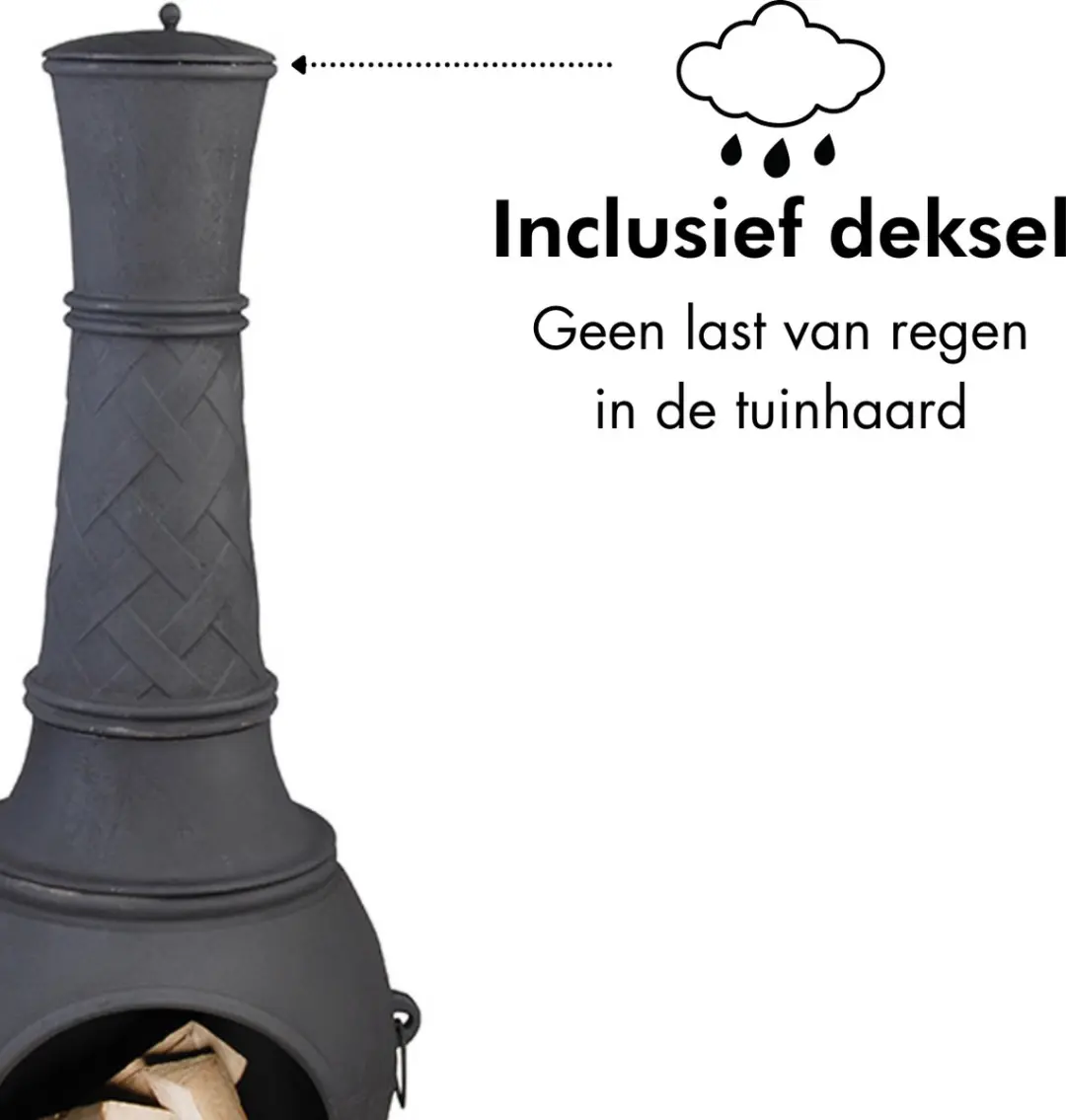 Esschert Design Tuinhaard XL Antiek Gietijzer - Zwart