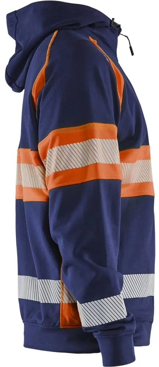 Blåkläder 3552-1158 High Vis Hooded Sweatshirt - Marineblauw/Oranje XS
