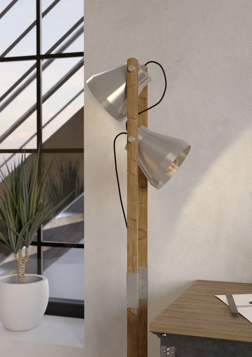 Eglo Cawton Vloerlamp 134,5cm - Grijs/Bruin - afbeelding 6 van 6