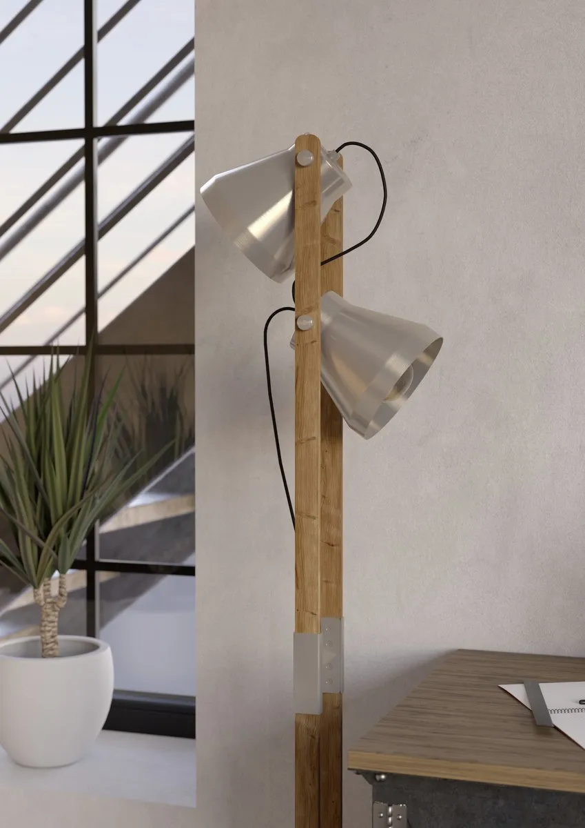Eglo Cawton Vloerlamp 134,5cm - Grijs/Bruin