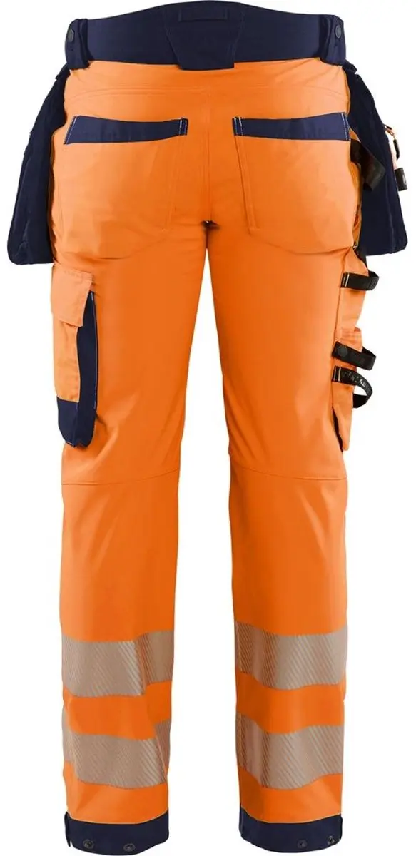 Blåkläder 1820-2513 Softshell Werkbroek - High Vis Oranje/Marineblauw - Maat 50