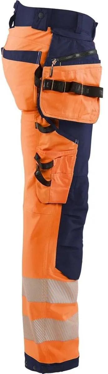 Blåkläder 1820-2513 Softshell Werkbroek - High Vis Oranje/Marineblauw - Maat 50