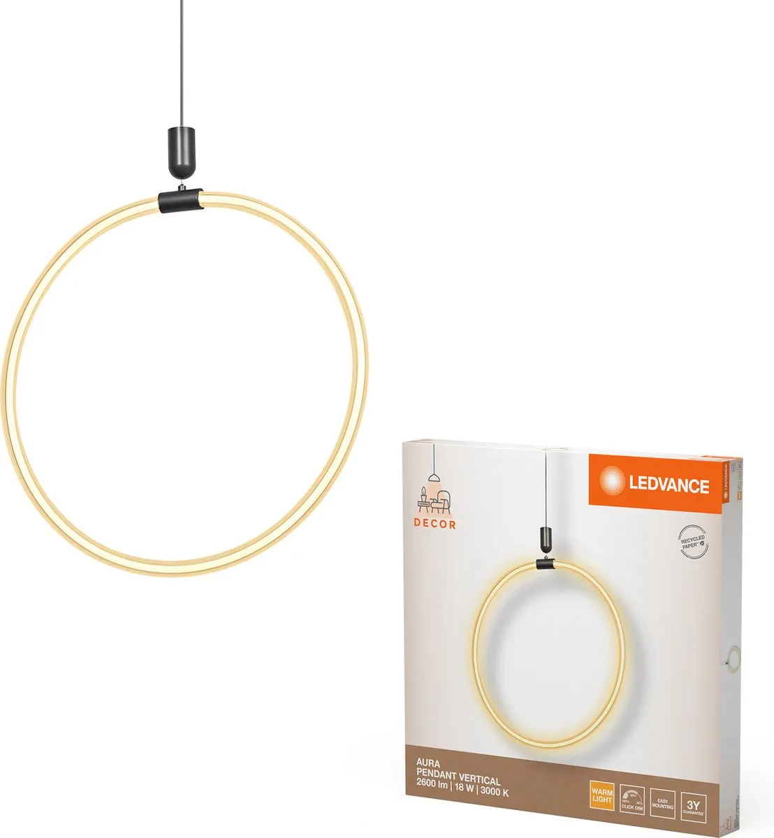 LEDVANCE Decor Aura Vert Hanglamp 18W 2000lm