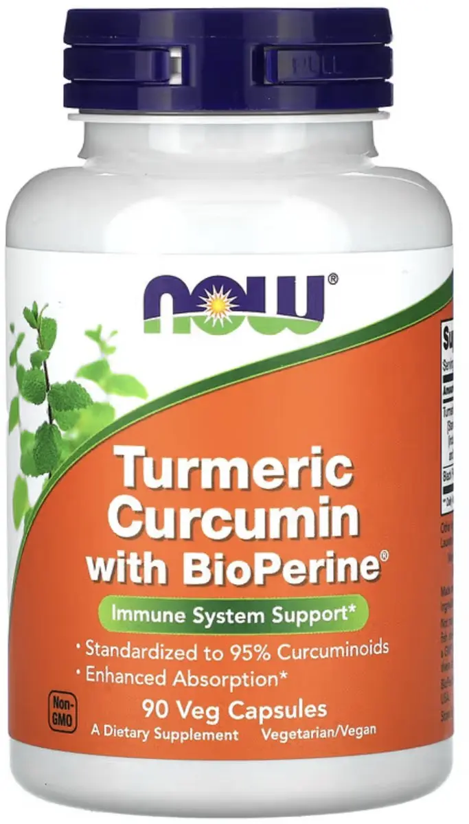Now Foods Curcumine met BioPerine 95% 90 Veg Capsules