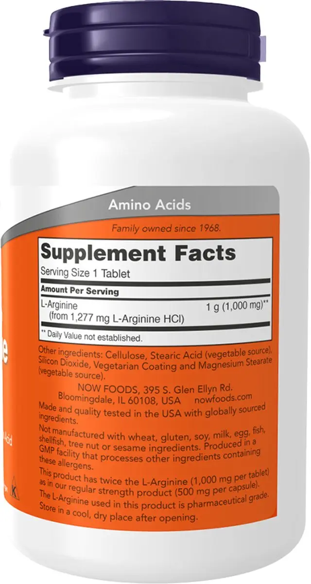 Now Foods L-Arginine 120 Tabl - 1000mg