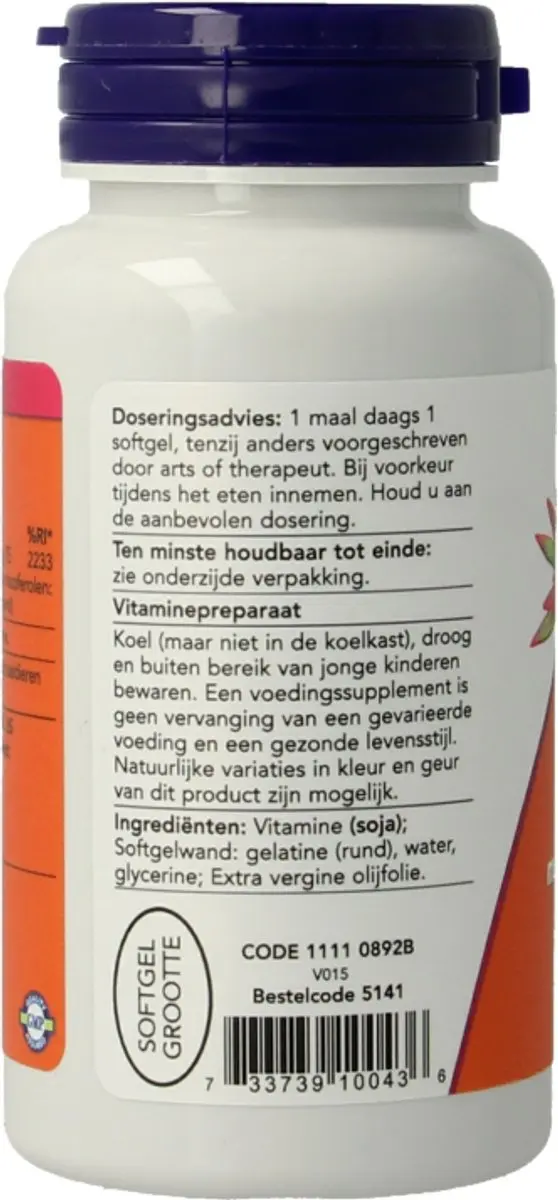 Now Foods Vitamine E-400 100 Softgels