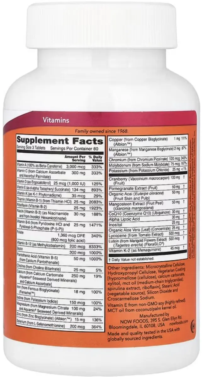 Now Foods Eve Superior Women Multivitamine 180 tabletten - CoQ10 & Cranberry