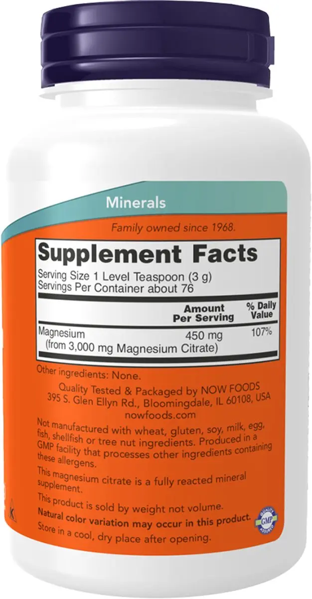Now Foods Magnesium Citraat Poeder 227g