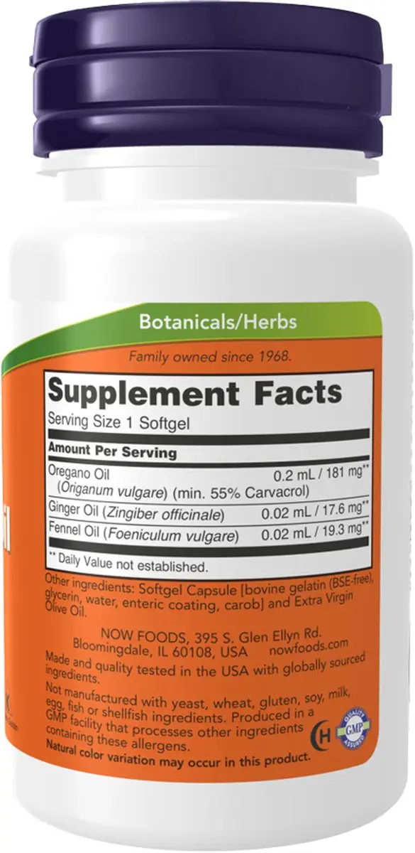 Now Foods Oregano Oil Enteric - 90 Softgels