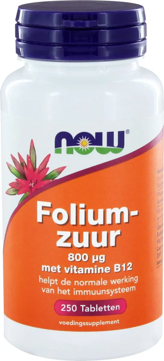 Now Foods Foliumzuur 800µg + B12
