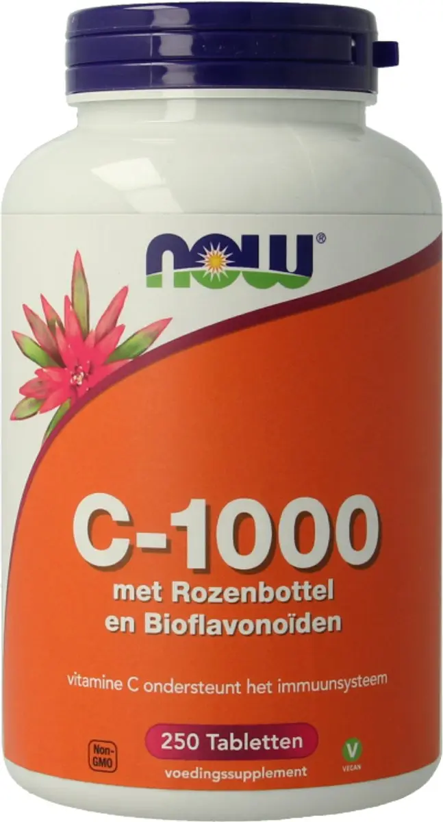 Now Foods Vitamine C-1000 Rozenbottel 250 Tabletten