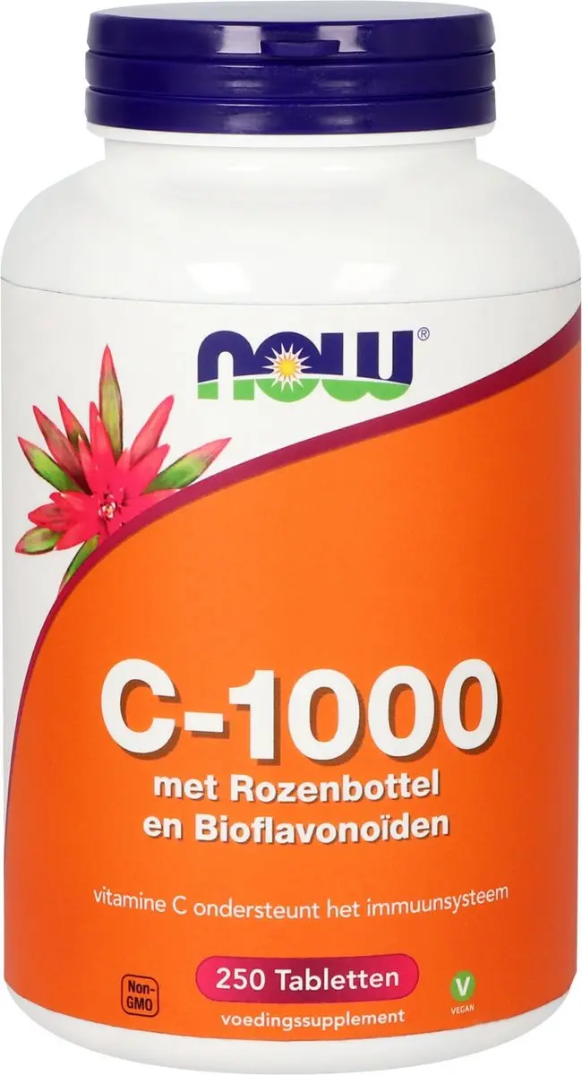 Now Foods Vitamine C-1000 Rozenbottel 250 Tabletten