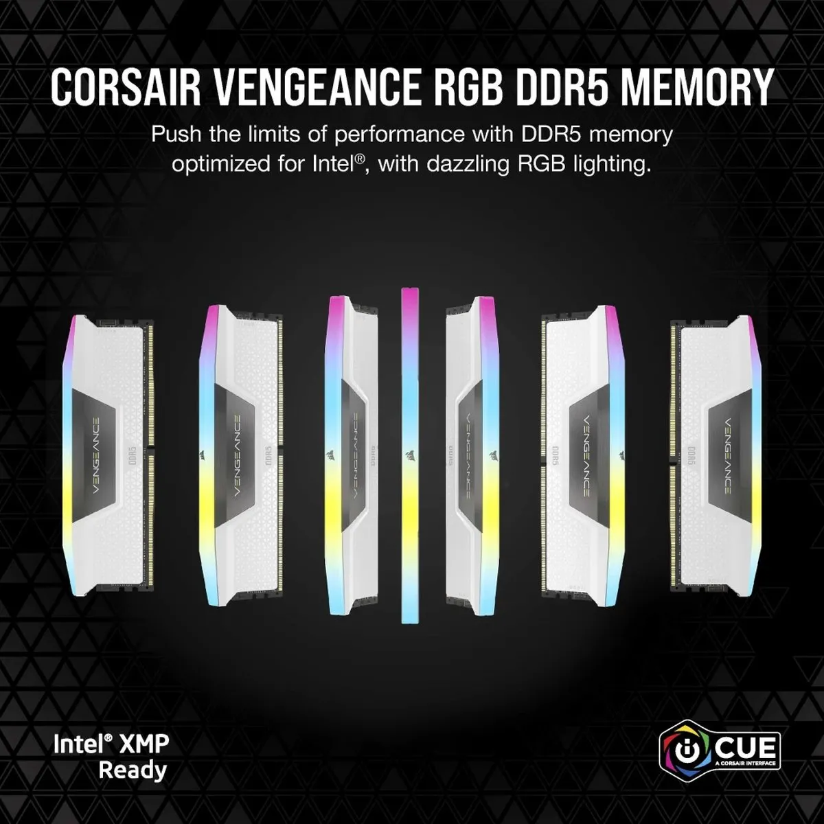 Corsair Vengeance RGB CMH64GX5M2B6000C30W DDR5 Geheugen 64GB - 2x32GB - 6000MHz - Wit