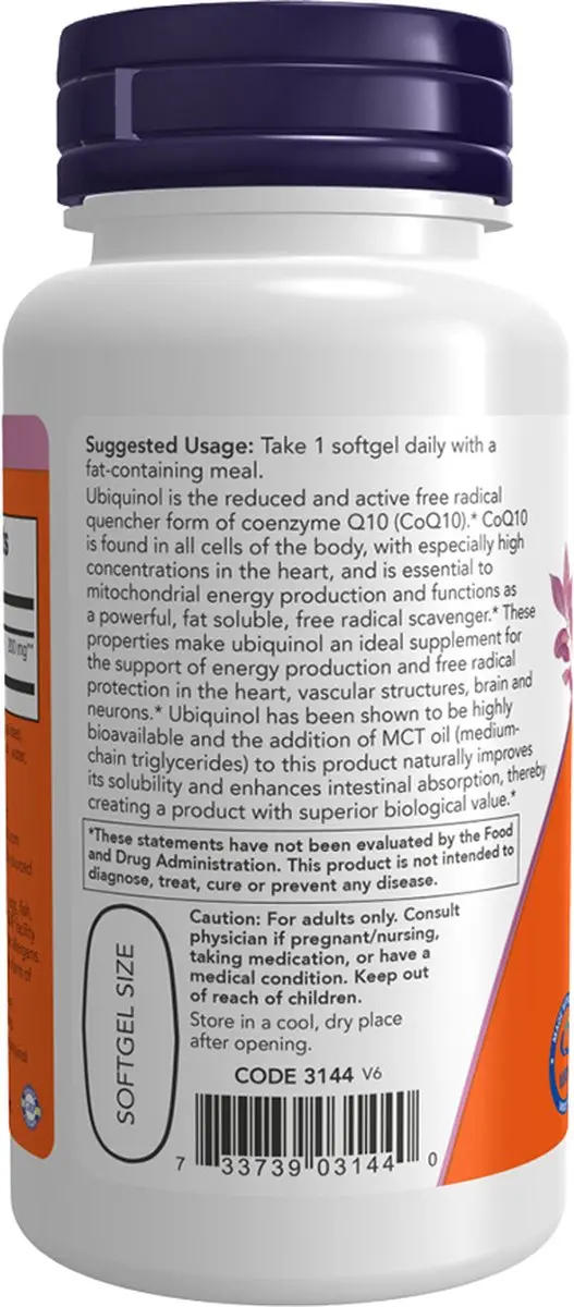 Now Foods Ubiquinol 200mg Extra Strength - 60 Softgels