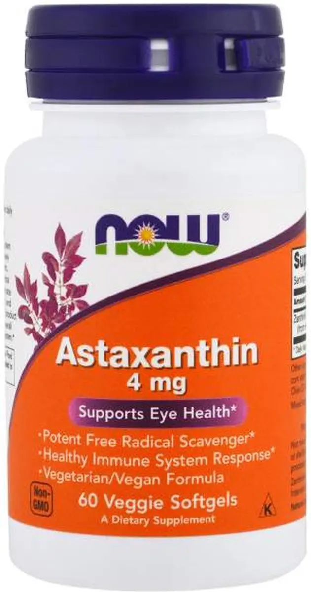 Now Foods Astaxanthin 4mg Veggie Softgels - 60 Stuks