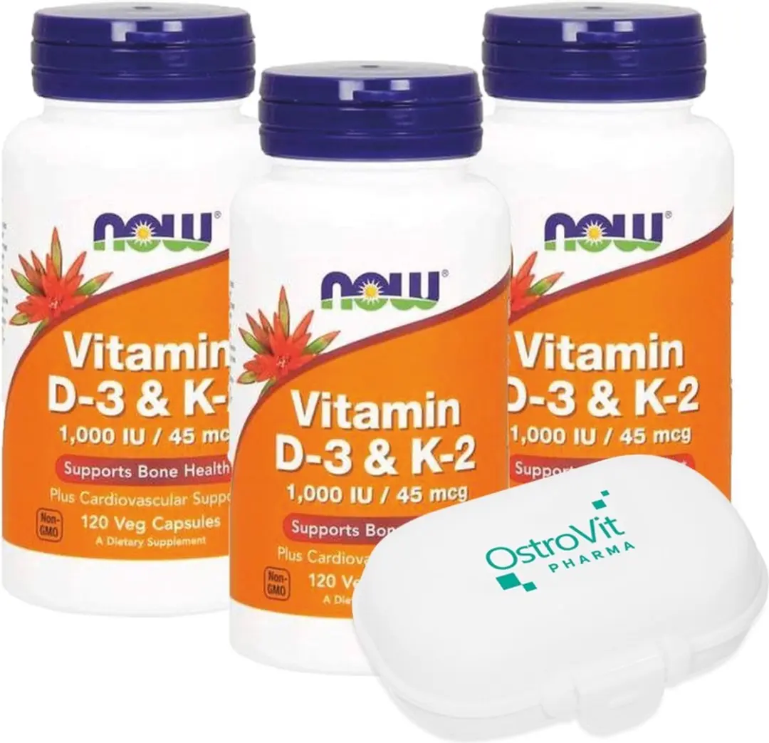 Now Foods Vitamine D3 & K2 360 Capsules