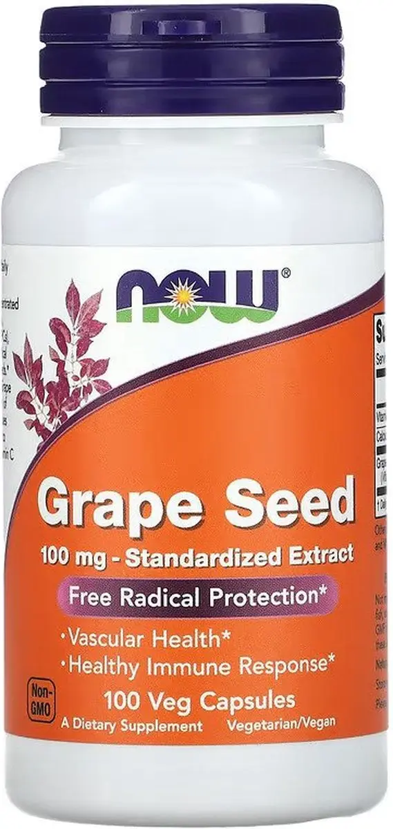 Now Foods Druivenpitextract 100mg - 100 Vcaps - afbeelding 6 van 6
