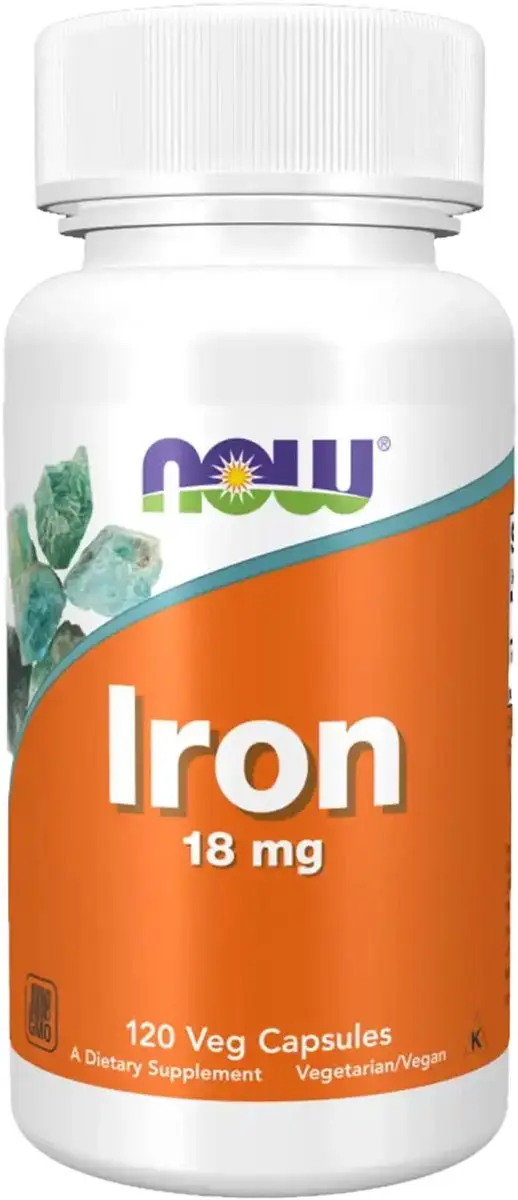 Now Foods Ferrochel IJzer 18mg 120 Vcaps