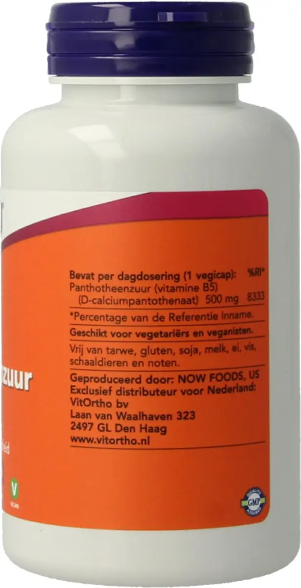 Now Foods Pantotheenzuur 100ml - 100 Stuks