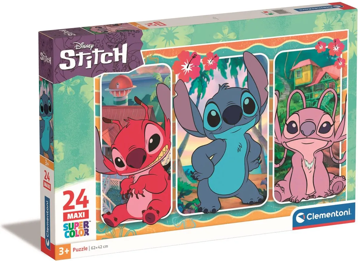 Clementoni Disney Stitch Maxi Puzzel 24 Stukjes - Multicolor