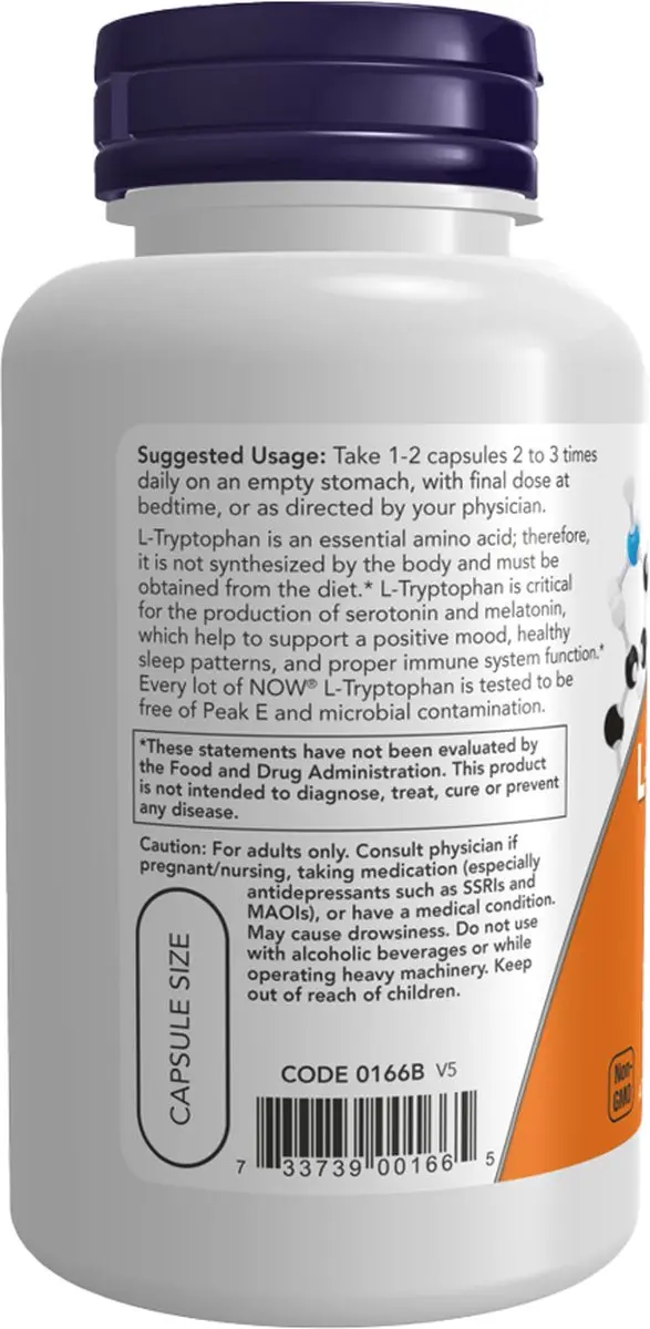 Now Foods L-Tryptophan 500mg - 60 Stuks