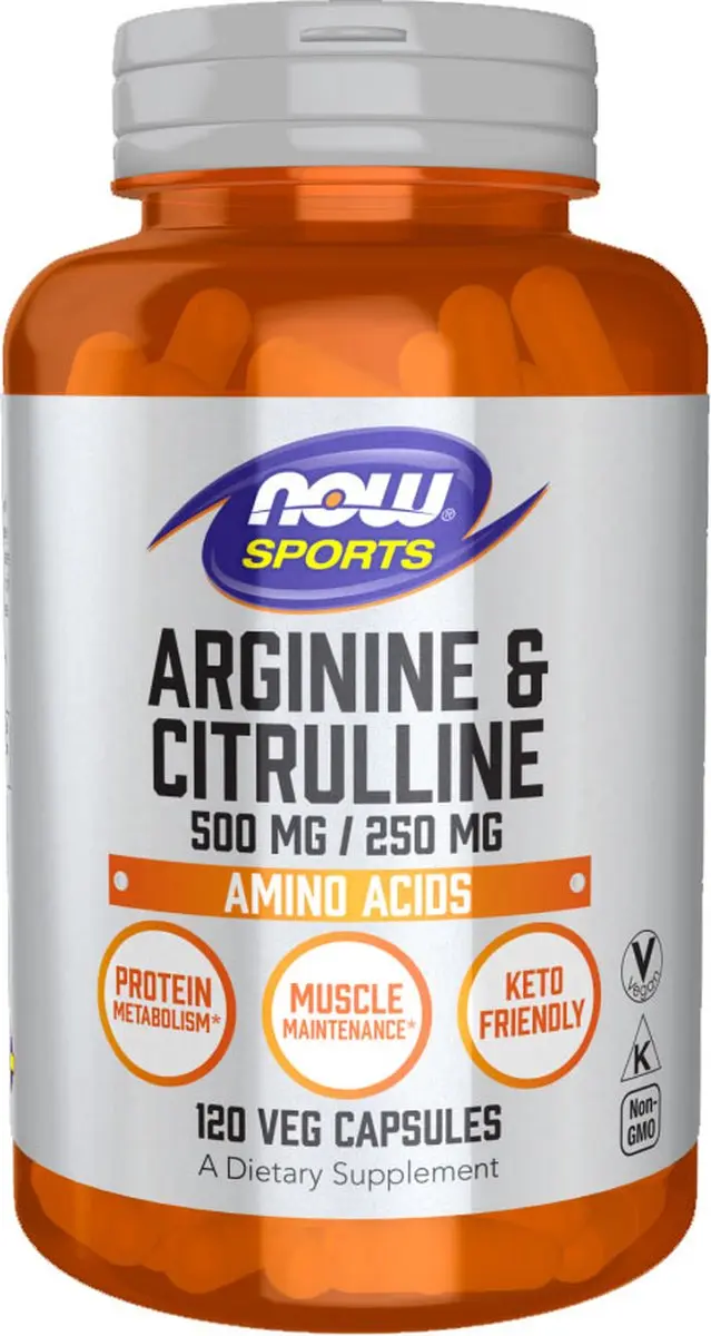 Now Foods Arginine & Citrulline 500mg/250mg 120 Vcaps