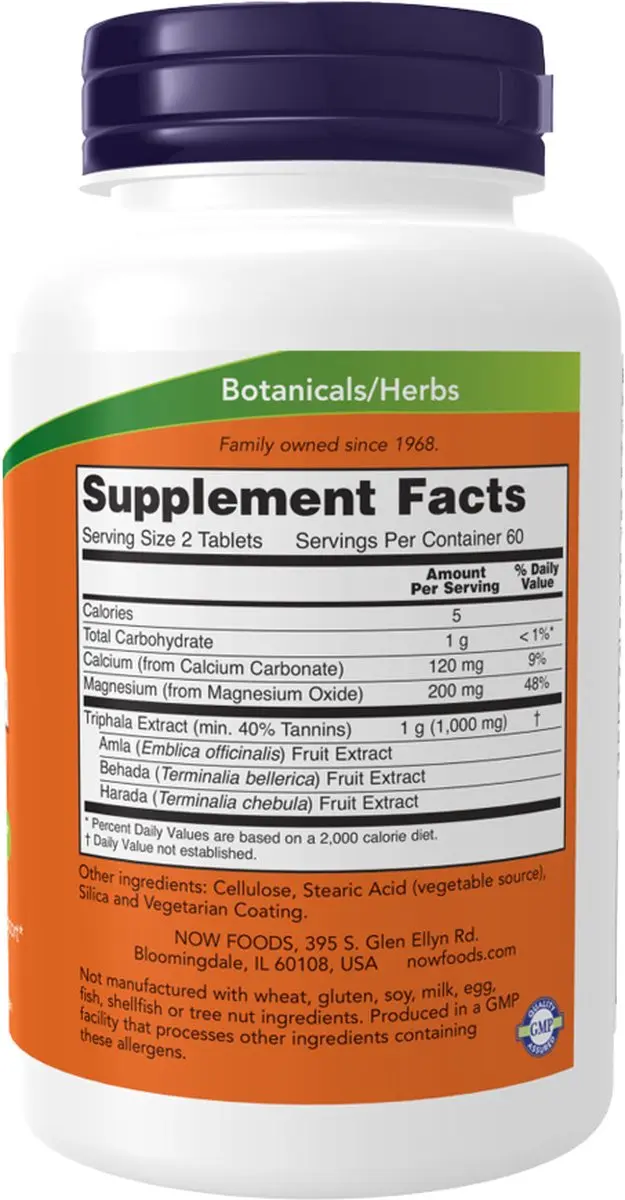 Now Foods Triphala 500mg - 120 tabletten