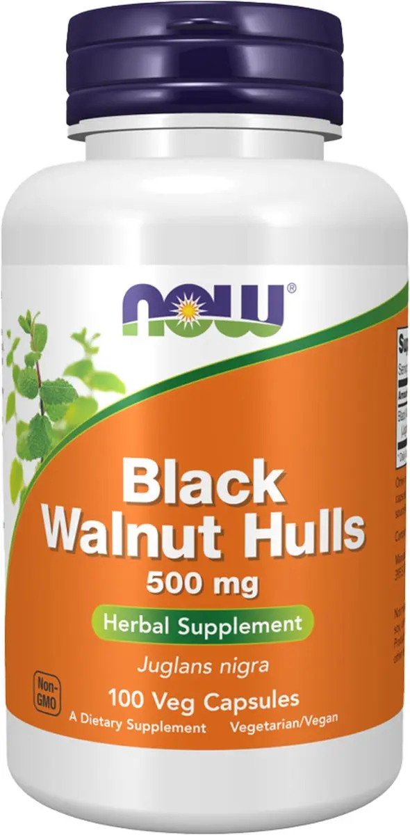 Now Foods Zwarte Walnoot Schil 500mg