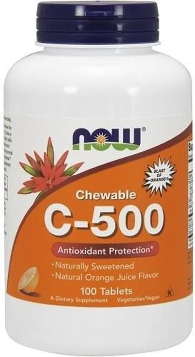 Now Foods Vitamine C-500 Chewables - 100 Stuks - Oranje
