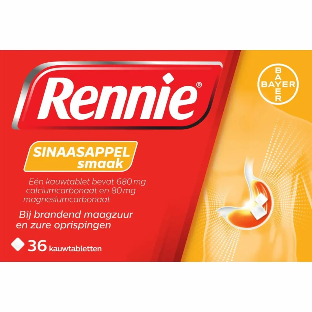 Rennie Sinaasappel Kauwtabletten 2x36