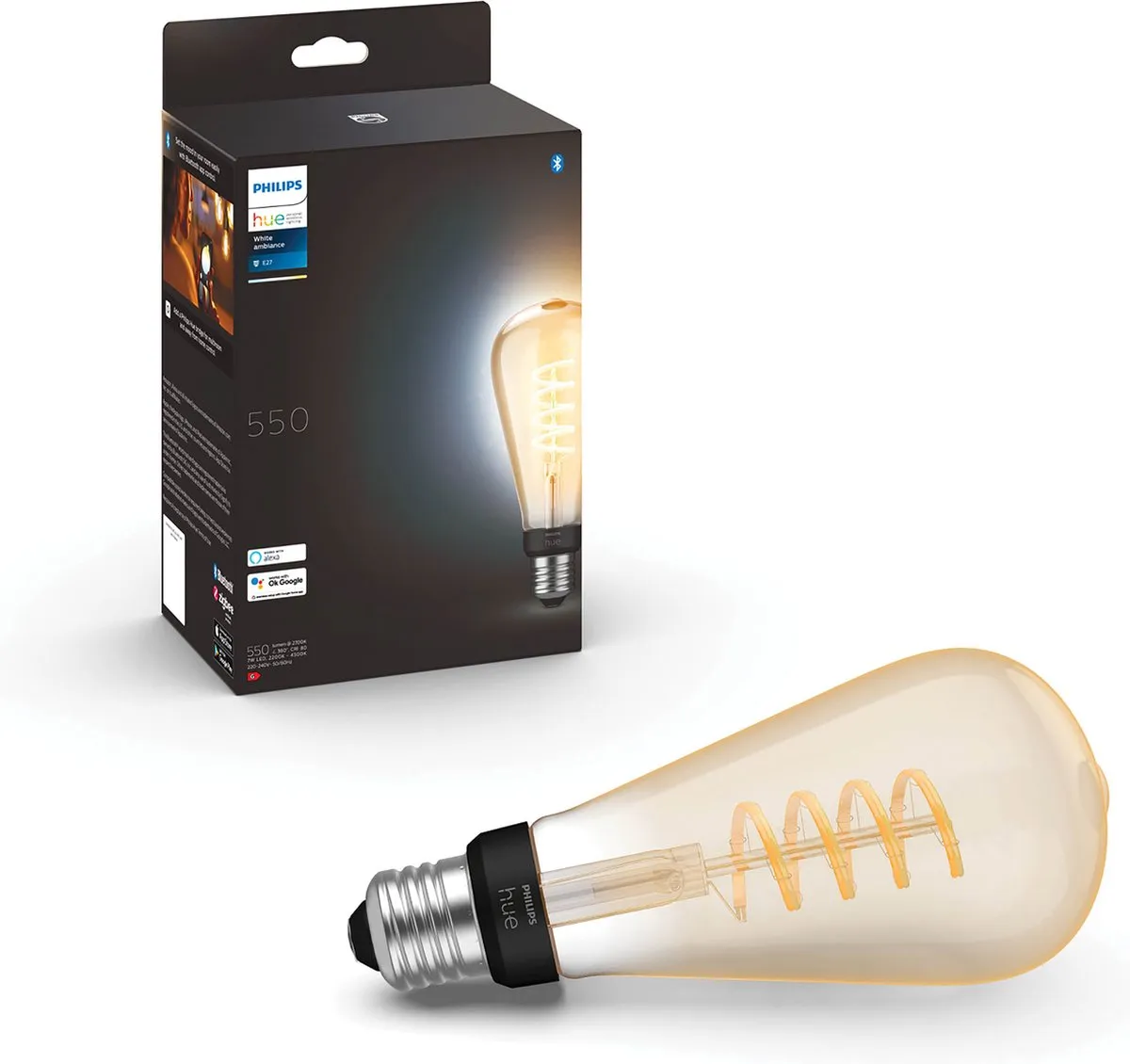 Philips Hue Starterspakket E27 - 2x Filament Edisonlampen ST72 - Warm tot Koelwit - Incl. Bridge