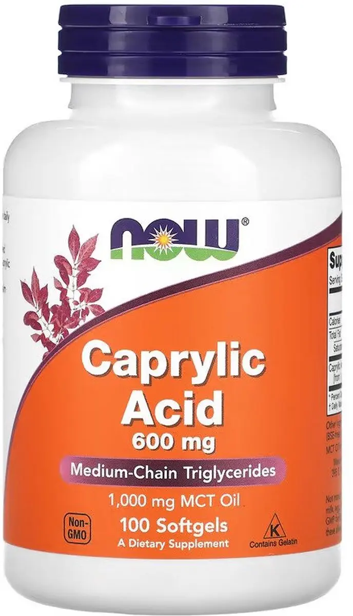 Now Foods Caprylzuur 600mg MCT Softgels