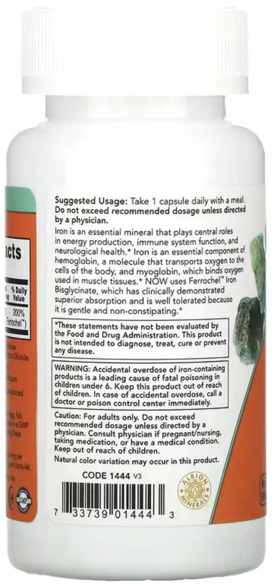 Now Foods IJzer 36mg 90 Capsules