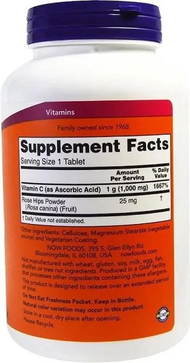 Now Foods C-1000 Sustained Release Vitamine C 250 tabletten