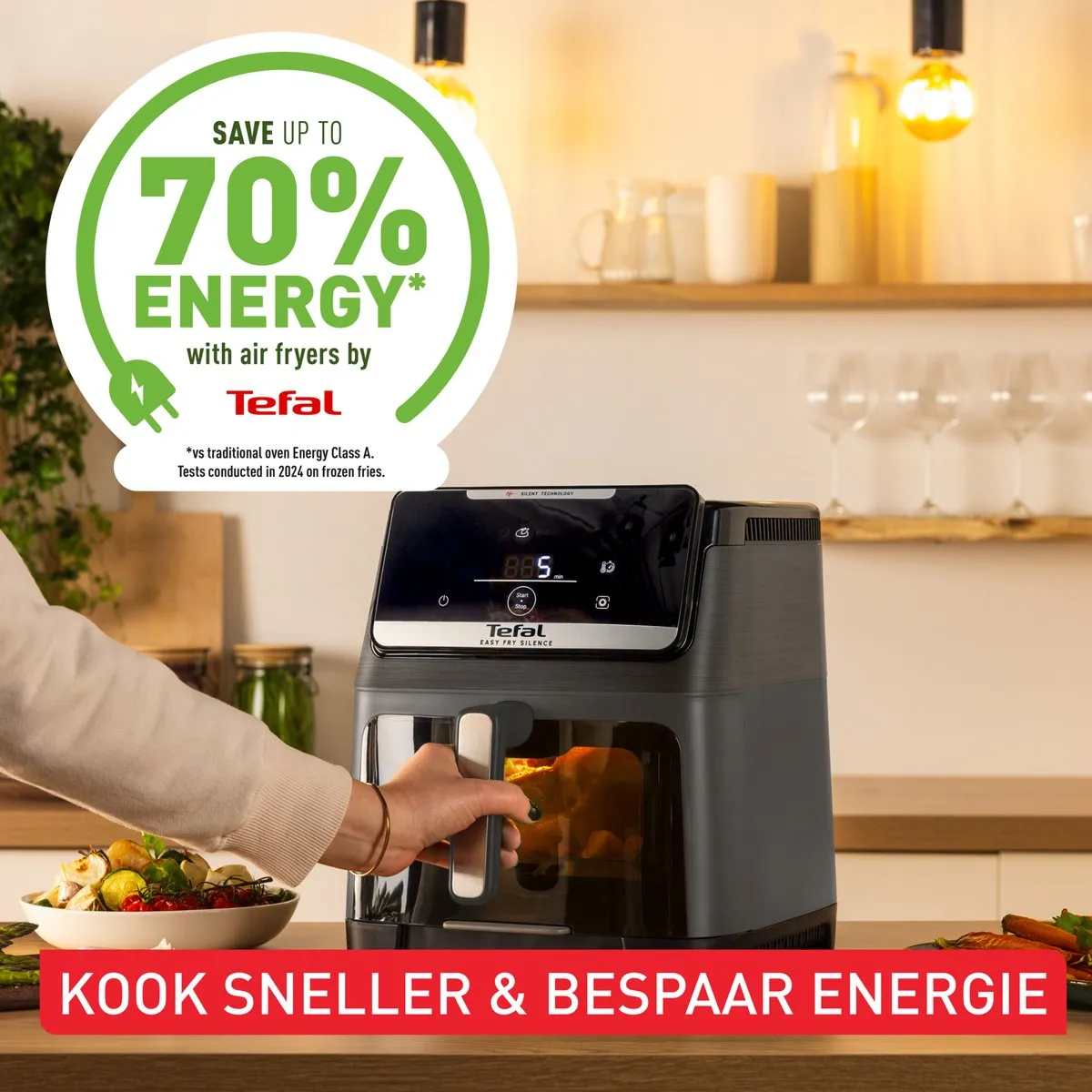 Tefal Easy Fry Silence XXL EY846H Airfryer - 7L - 1700W - Donkergrijs