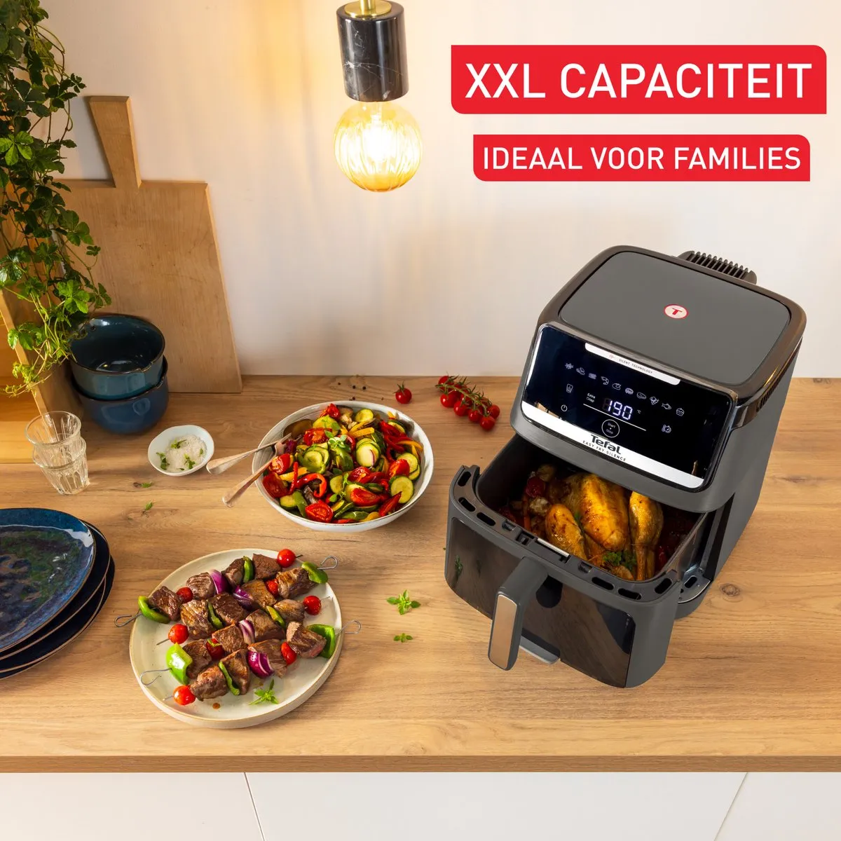 Tefal Easy Fry Silence XXL EY846H Airfryer - 7L - 1700W - Donkergrijs