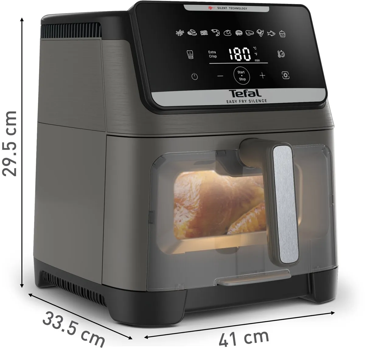 Tefal Easy Fry Silence XXL EY846H Airfryer - 7L - 1700W - Donkergrijs