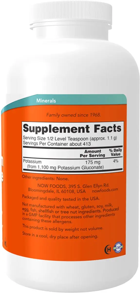 Now Foods Kalium Gluconaat Poeder 454g