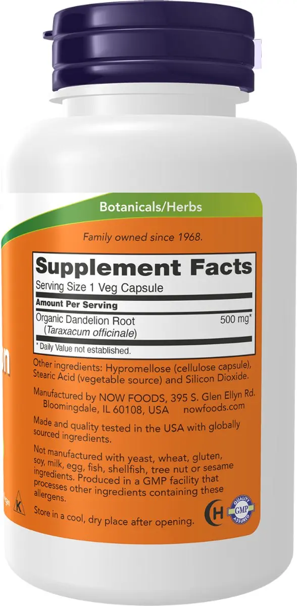 Now Foods Paardenbloemwortel 500mg - 100 Veg Capsules