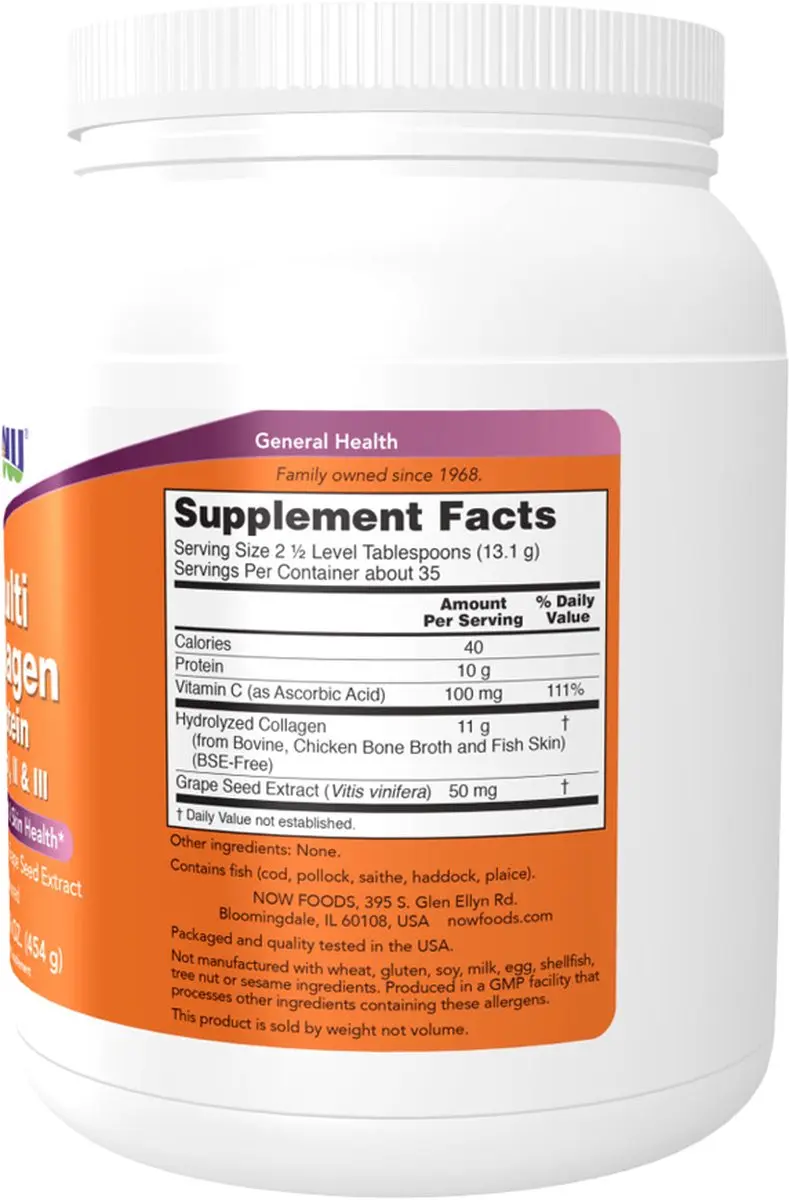 Now Foods Multi Collageen Eiwit Type I, II & III - 454g