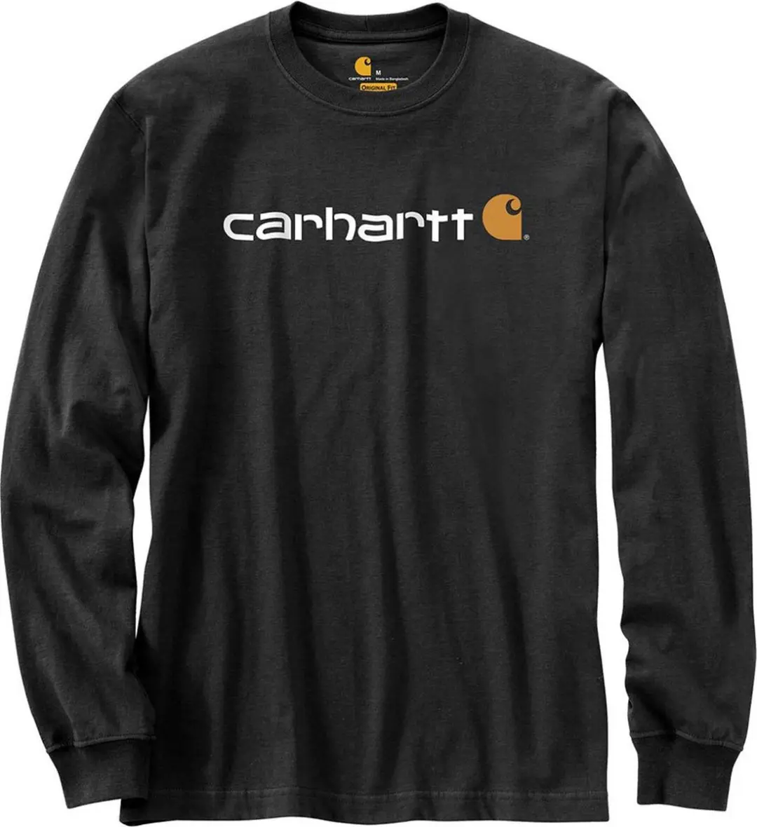 Carhartt Core Logo Longsleeve T-Shirt Relaxed Fit XS - Zwart