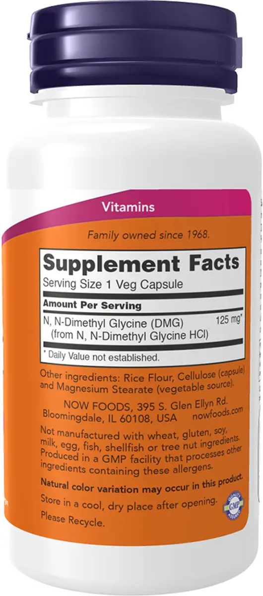 Now Foods DMG 125mg Aminozuur - 100 Stuks