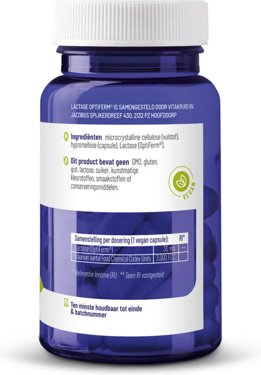 Vitakruid Lactase Optiferm 3000 FCC - 180 Capsules
