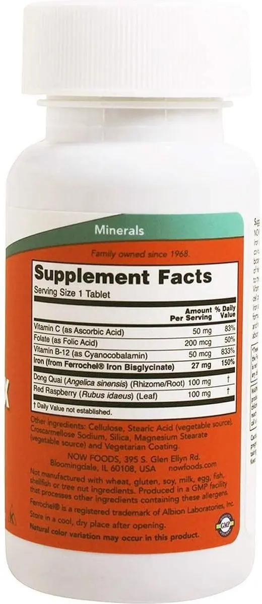 Now Foods Iron Complex 100 Tablets - 36g