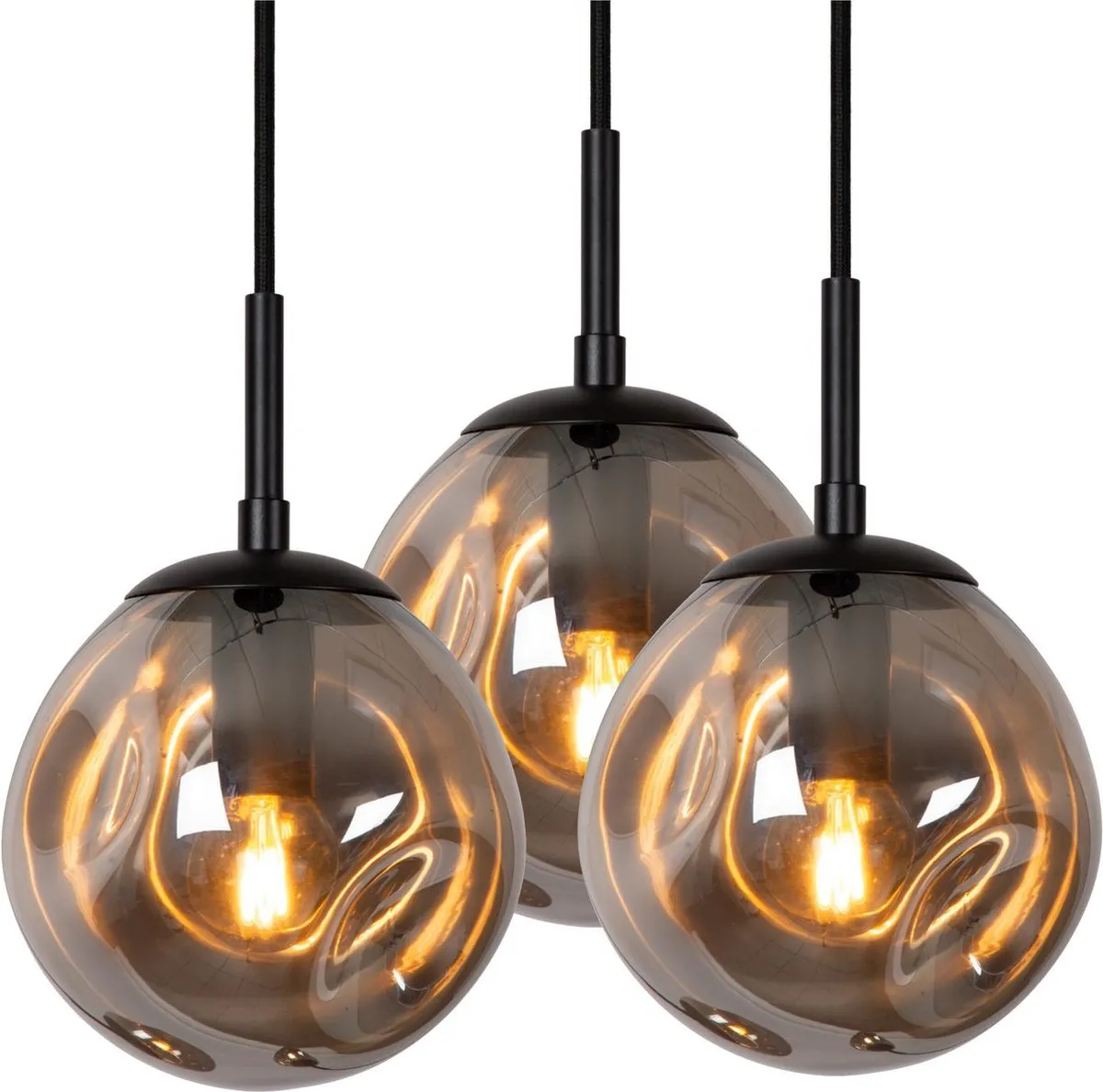 Lucide Rocky Hanglamp 3xE14 Fumé