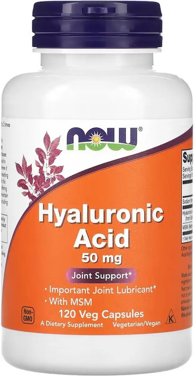 Now Foods Hyaluronzuur 50mg + MSM 120 Vcaps