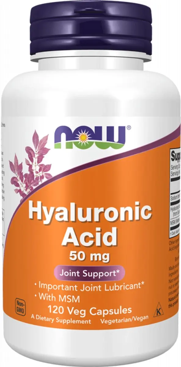 Now Foods Hyaluronzuur 50mg + MSM 120 Vcaps - Gewrichtsondersteuning