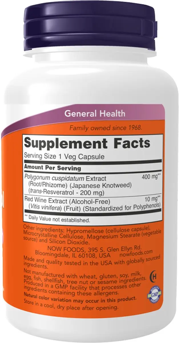 Now Foods Resveratrol 200mg - 60 Vcaps